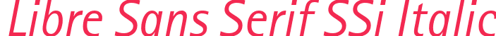 Libre Sans Serif SSi Italic